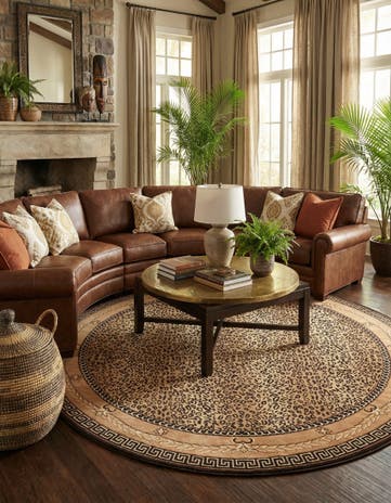 Brown Savannah Round Rug
