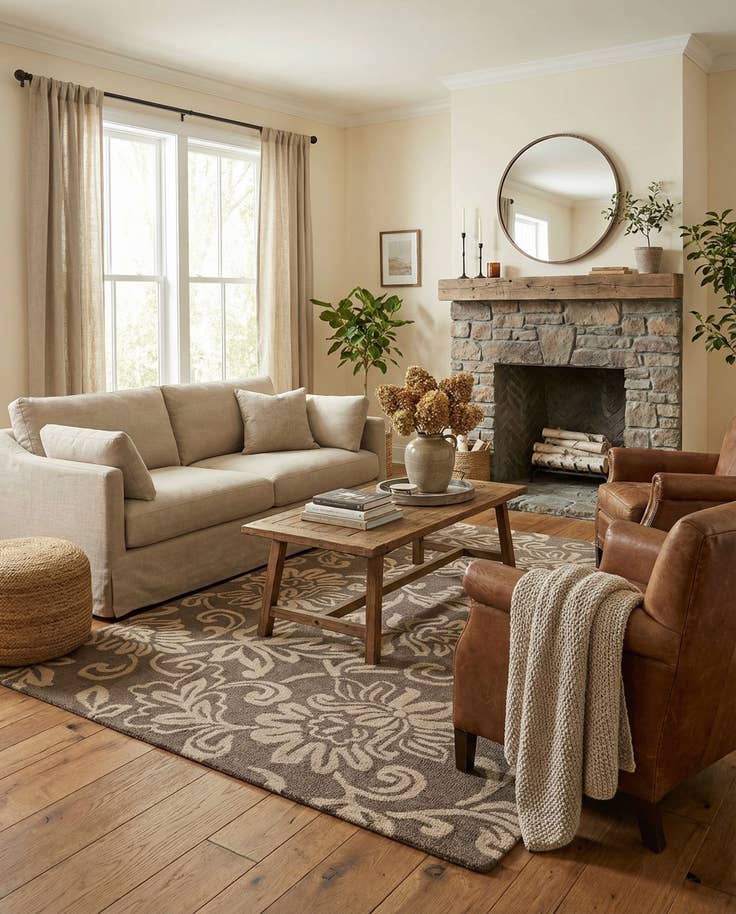 Detail image of 5' x 8' Agra Wool Rug