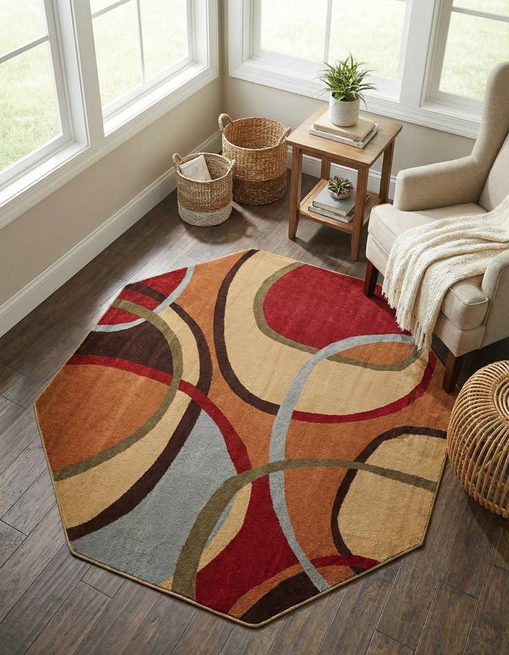 Detail image of  7' x 7' Cafe Octagon Rug