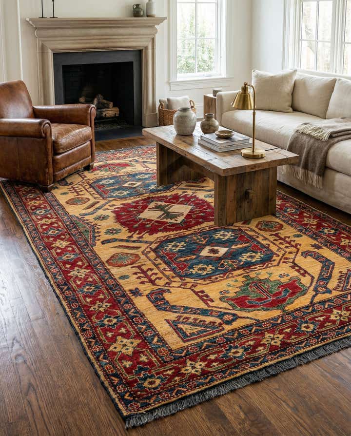 4' 9 x 8' 4 Hand Knotted Kazak Wool Rug