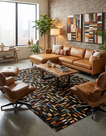 5' 2 x 7' 11 Cowhide - Patchwork Rug