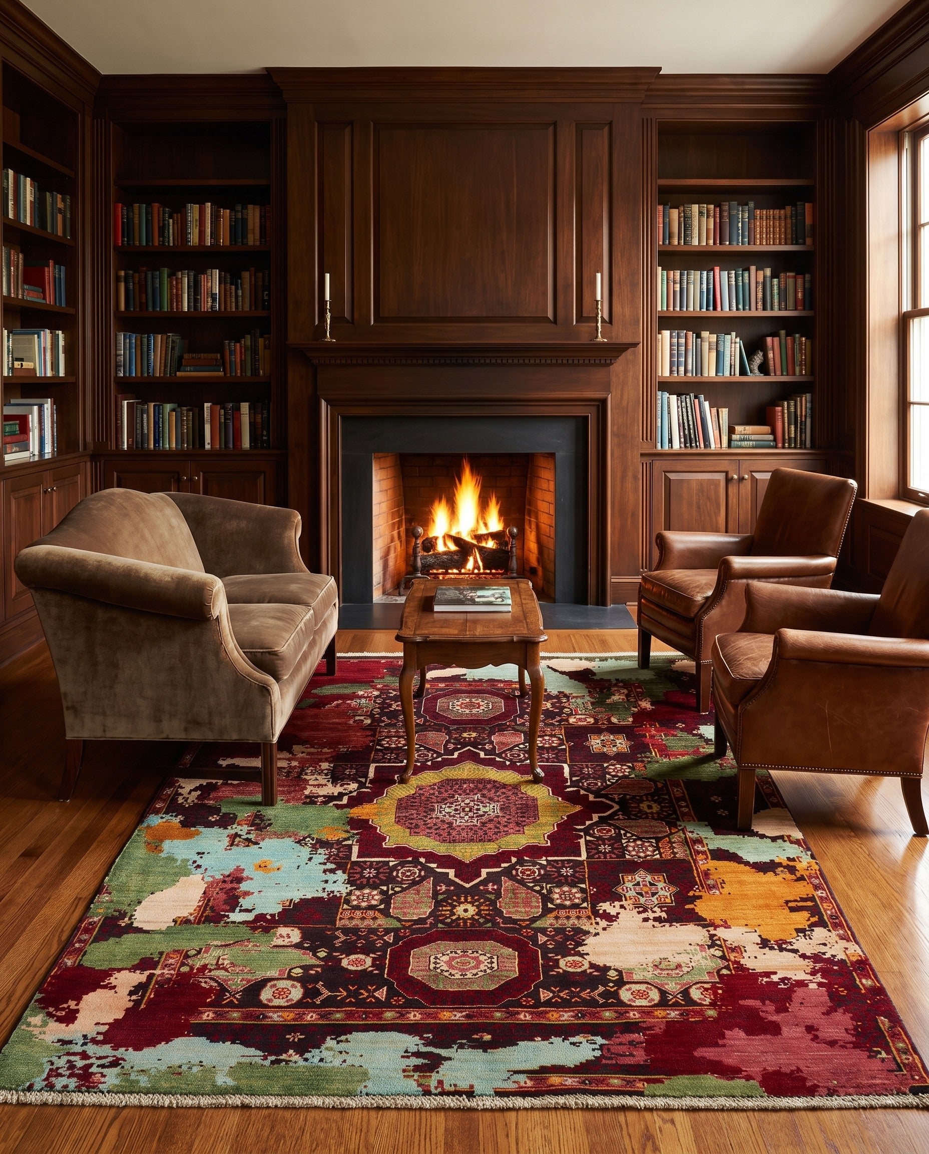 5' 1 x 6' 5 Hand Knotted Mamluk Ziegler Rug
