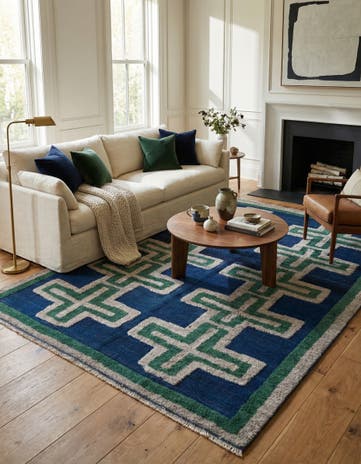 8' x 10' 6 Hand Knotted Darya Wool Rug