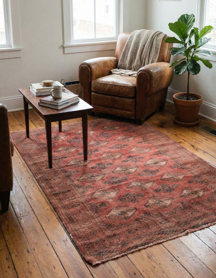 Detail image of 3' 3 x 4' 3  Hand Knotted Ultra Vintage Persian Wool Rug