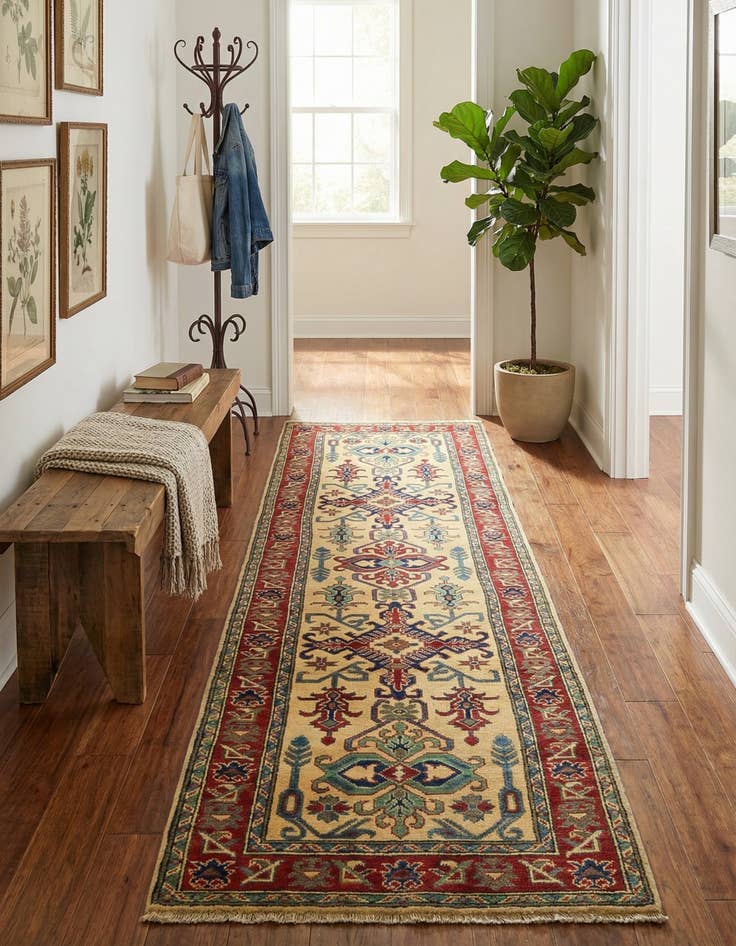 Detail image of 2' 8 x 9' 10  Hand Knotted Kazak Runner Rug