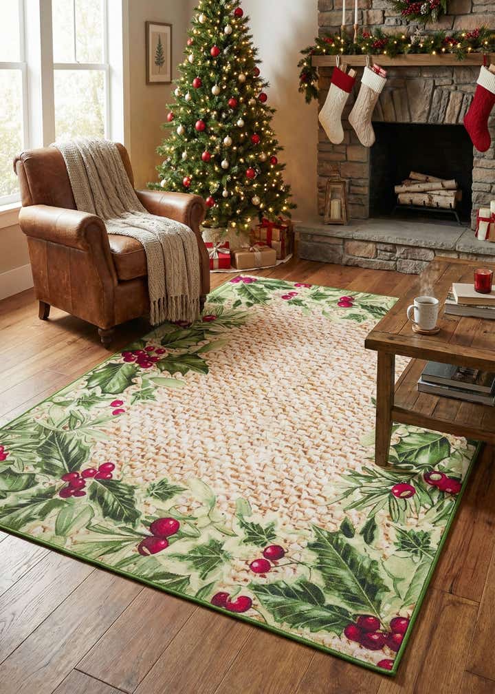 6' 1 x 9' Easy-Clean Jill Zarin Caribbean Indoor / Outdoor Rug