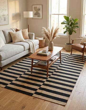 4' 2 x 5' 10 Hand Woven Kilim Modern Wool Rug