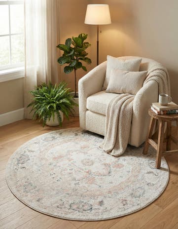 4' x 4' Madeline Vintage Round Rug