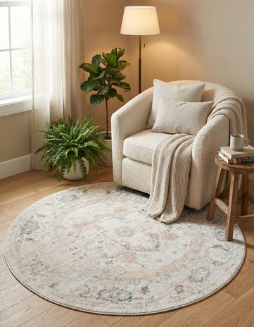 4' x 4' Madeline Vintage Round Rug