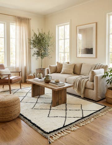 5' 6 x 8' 9 Hand Knotted Moroccan Wool Rug