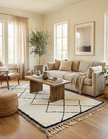 5' 6 x 8' 9 Hand Knotted Moroccan Wool Rug