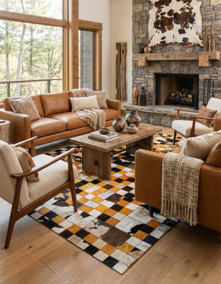 Detail image of 5' x 8' 1 Cowhide Stocks Rug