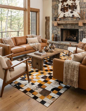 5' x 8' 1 Cowhide Stocks Rug