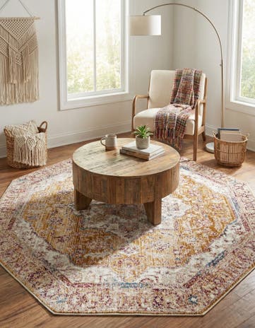 Yellow Deepa Octagon Rug
