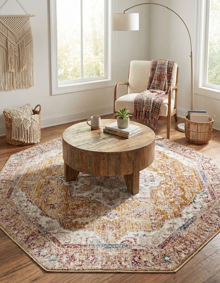 Detail image of  5' 3 x 5' 3 Deepa Octagon Rug