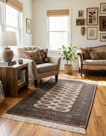 3' 1 x 5' 7 Hand Knotted Bokhara Wool Rug