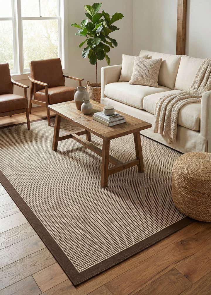 9' x 12' Easy-Clean Border Indoor / Outdoor Rug