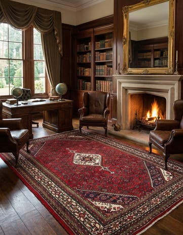 7' 1 x 10' 9 Hamedan Wool Rug