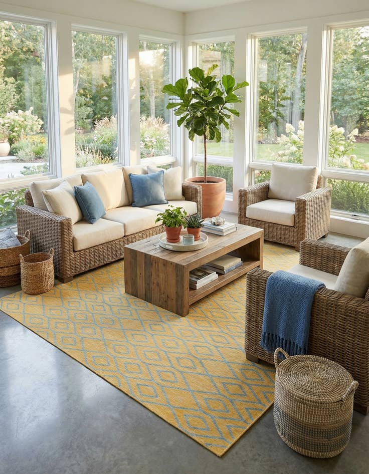 Detail image of 10' 8 x 10' 8  Washable Jill Zarin Turks and Caicos Indoor / Outdoor Square Rug