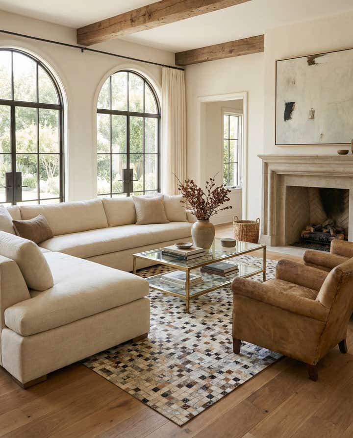 5' 3 x 7' 6 Cowhide Stocks Rug