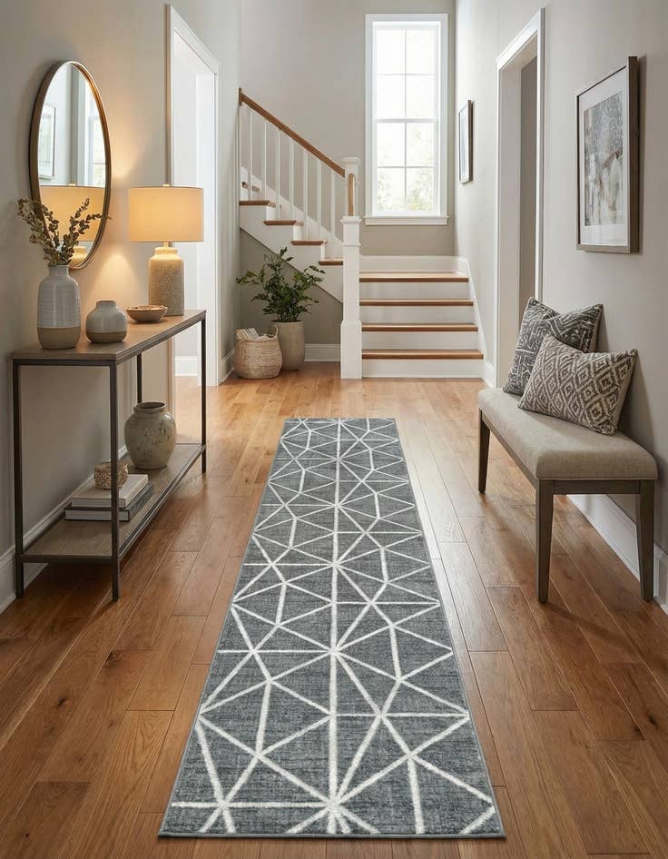 Detail image of  2' 7 x 16' 5 Lattice Trellis Runner Rug