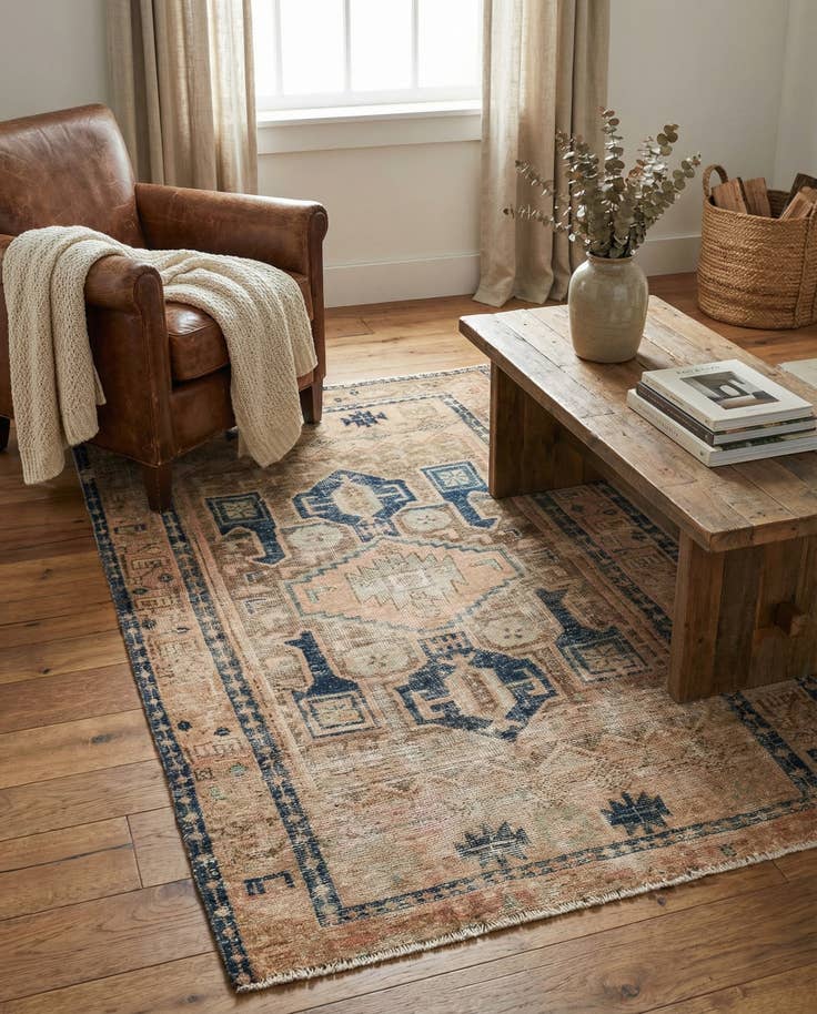 Detail image of 3' 8 x 6' 6 Hand Knotted Ultra Vintage Persian Wool Rug