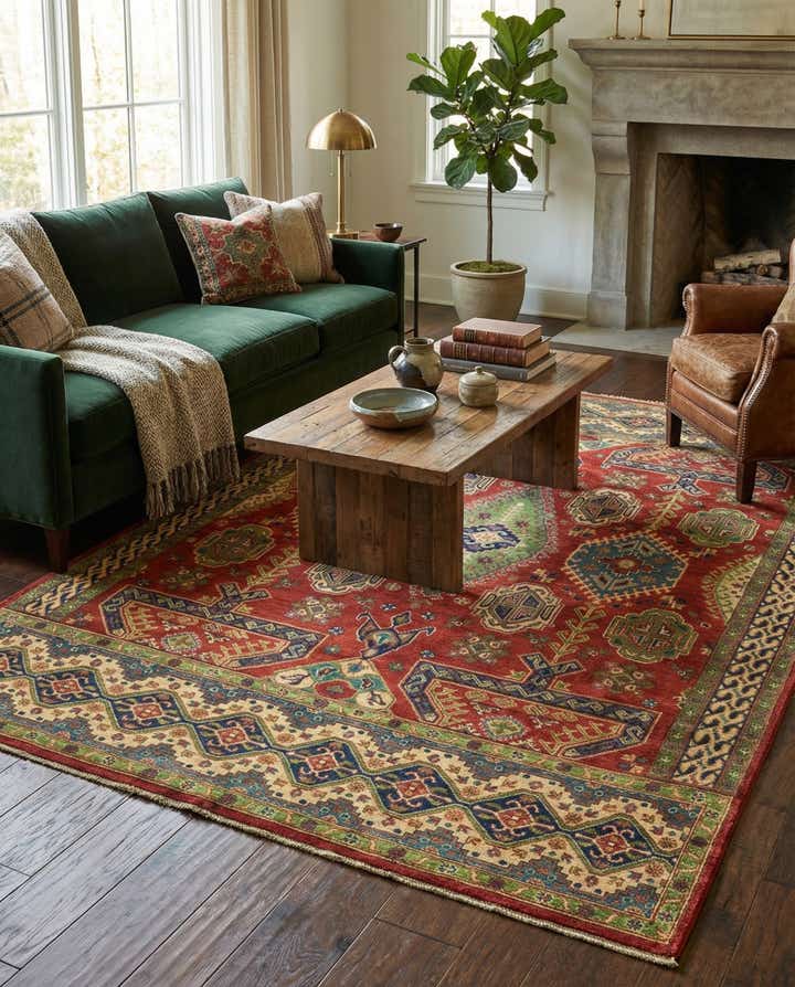6' 7 x 9' 7 Hand Knotted Kazak Rug