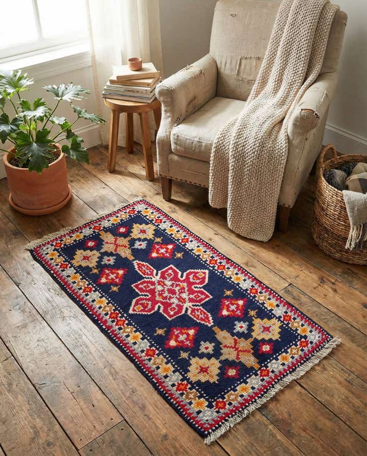2' 2 x 4' 3 Hand Knotted Moroccan Wool Runner Rug