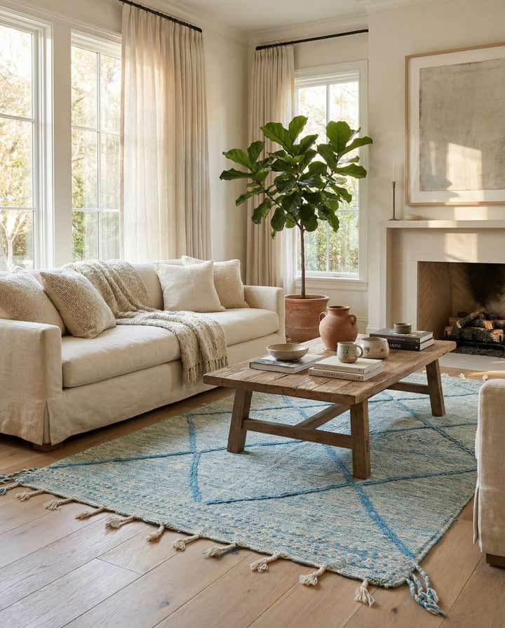 5' 2 x 8' 7 Hand Knotted Moroccan Wool Rug