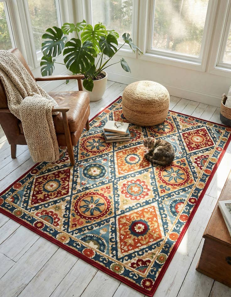 Detail image of 6' x 9'  Washable Modern Indoor / Outdoor Rug