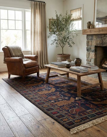3' 4 x 6' 3 Hand Knotted Balouch Oriental Wool Rug