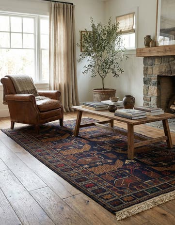 3' 4 x 6' 3 Hand Knotted Balouch Oriental Wool Rug