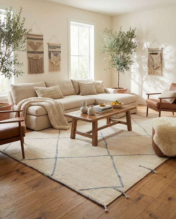 8' x 10' 1 Hand Knotted Moroccan Wool Rug