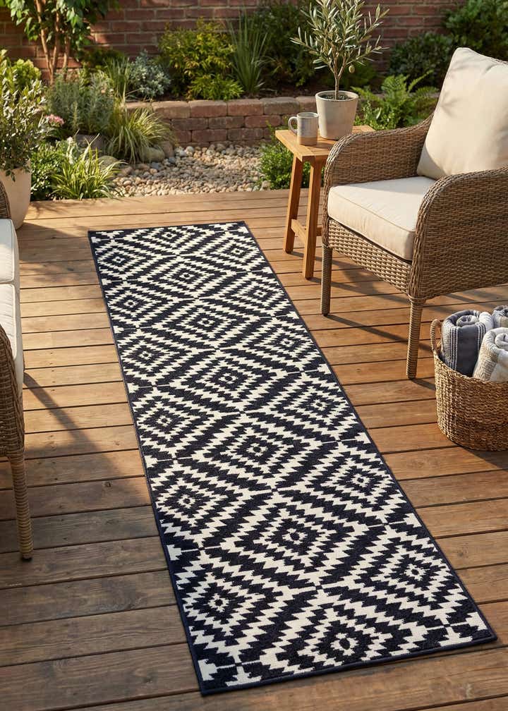 2' 7 x 10' Easy-Clean Sabrina Soto Indoor / Outdoor Runner Rug