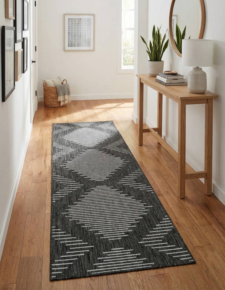 Detail image of 2' x 6' Easy-Clean Modern Indoor / Outdoor Runner Rug