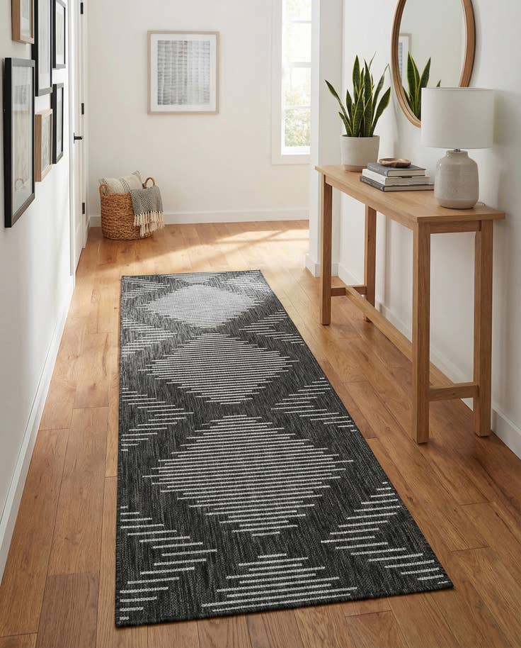 Detail image of 2' x 6' Easy-Clean Modern Indoor / Outdoor Runner Rug