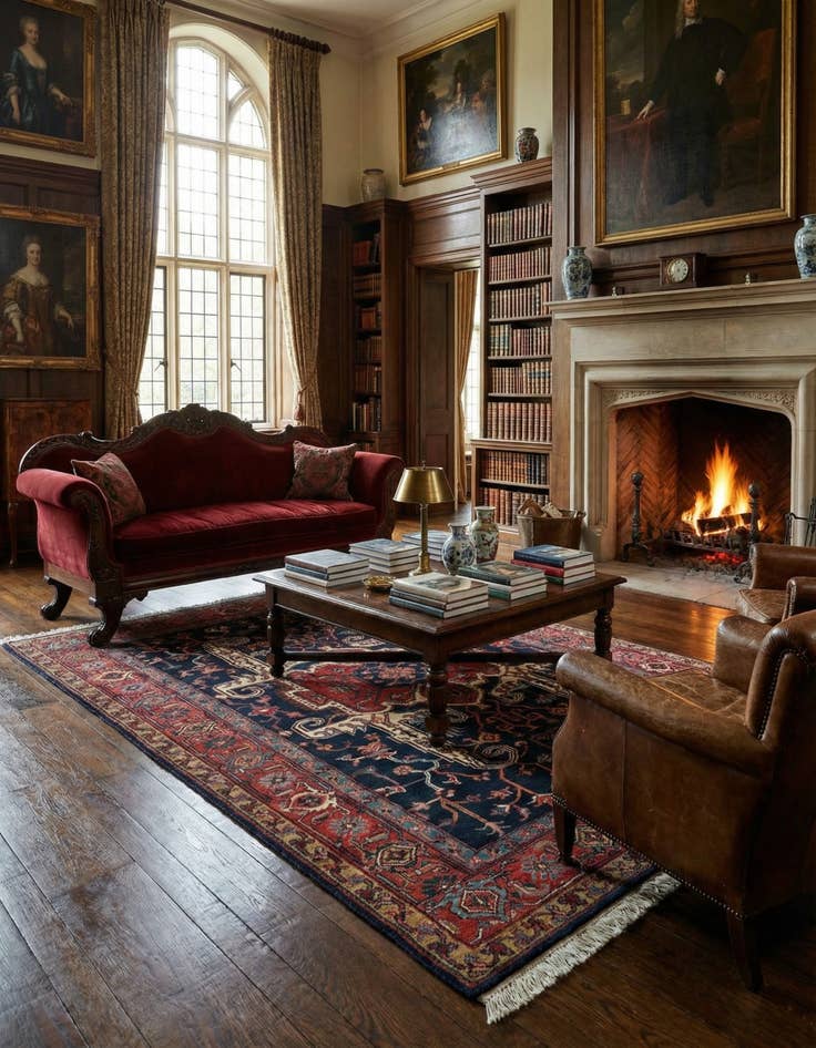 Detail image of 6' 7 x 9' 10  Hand Knotted Heriz Wool Rug