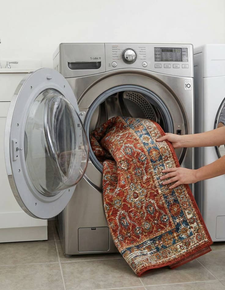 Detail image of 2' 7 x 12'  Washable Traditional Indoor / Outdoor Runner Rug