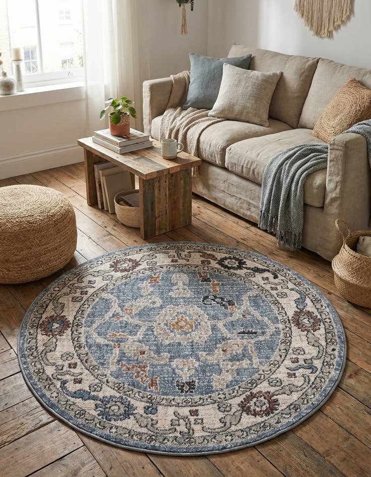 Detail image of 3' 3 x 3' 3 Eco Traditional Round Rug