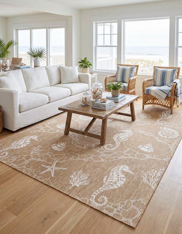 9' x 12' Easy-Clean Coastal Indoor / Outdoor Rug