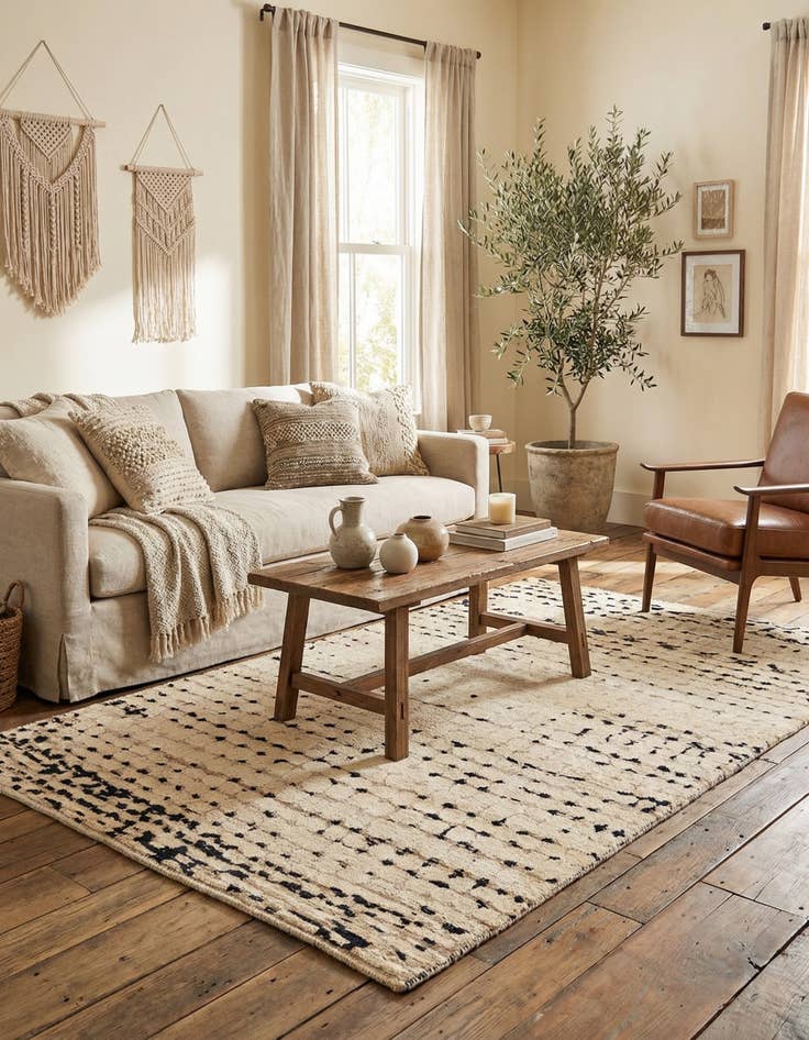 Detail image of 5' 6 x 8' 1  Hand Knotted Moroccan Wool Rug