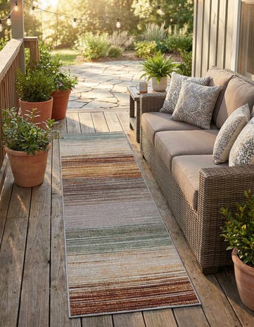 Easy-Clean Modern Indoor / Outdoor Runner Rug