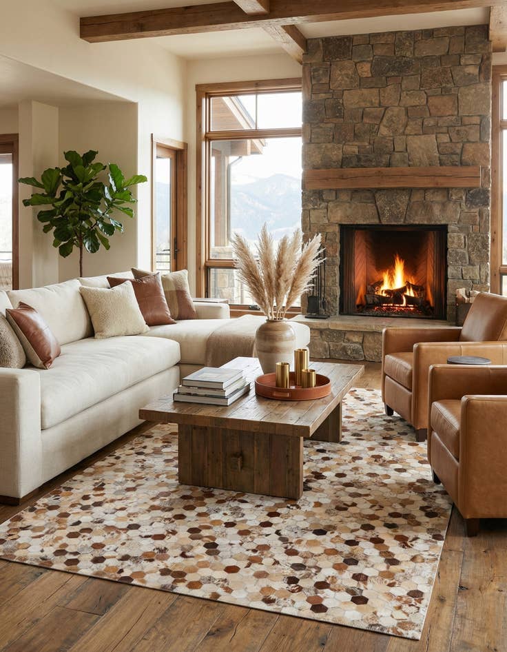 Detail image of 5' 1 x 8' Cowhide Rug