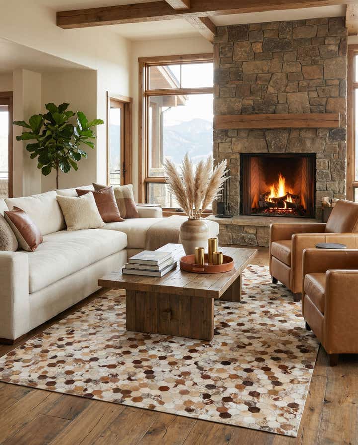 5' 1 x 8' Cowhide Rug