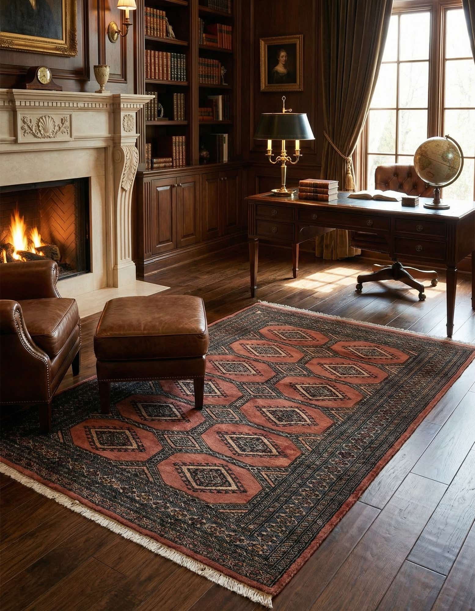 4' 2 x 6' 2 Hand Knotted Bokhara Oriental Wool Rug