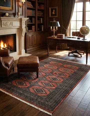 4' 2 x 6' 2 Hand Knotted Bokhara Oriental Wool Rug