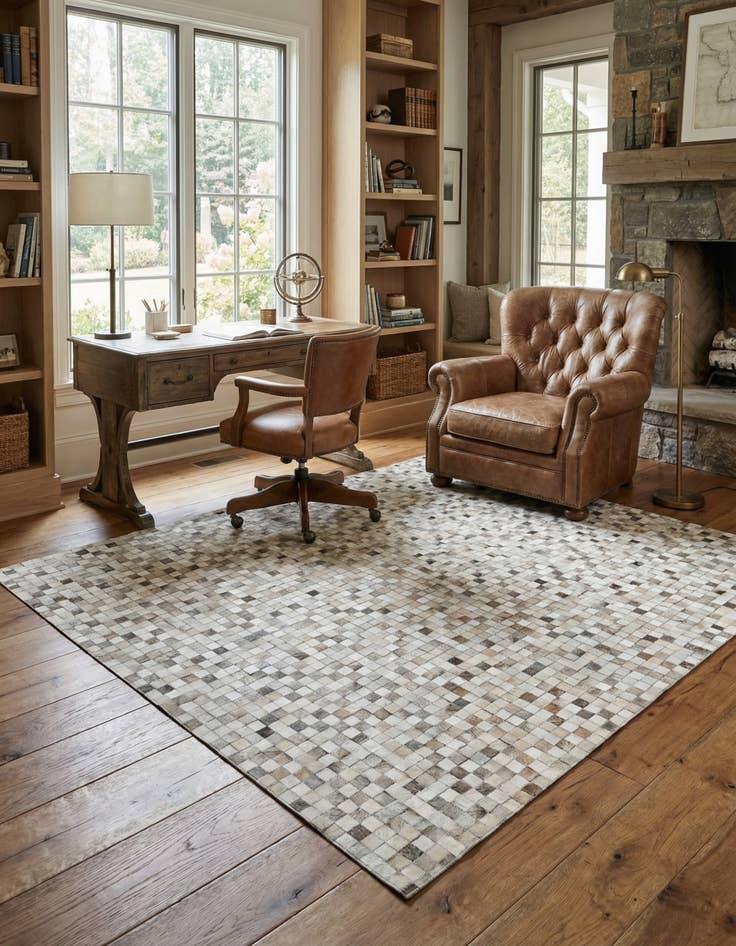 Detail image of  8' 1 x 9' 11 Cowhide - Patchwork Rug