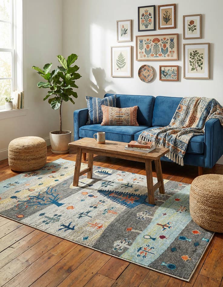 Detail image of 4' x 6'  Washable Vivid Rug