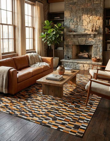 4' 11 x 7' 10 Cowhide - Patchwork Rug