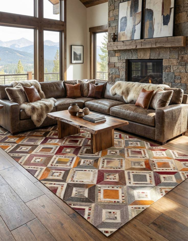 Detail image of 5' x 7' 9 Cowhide Rug